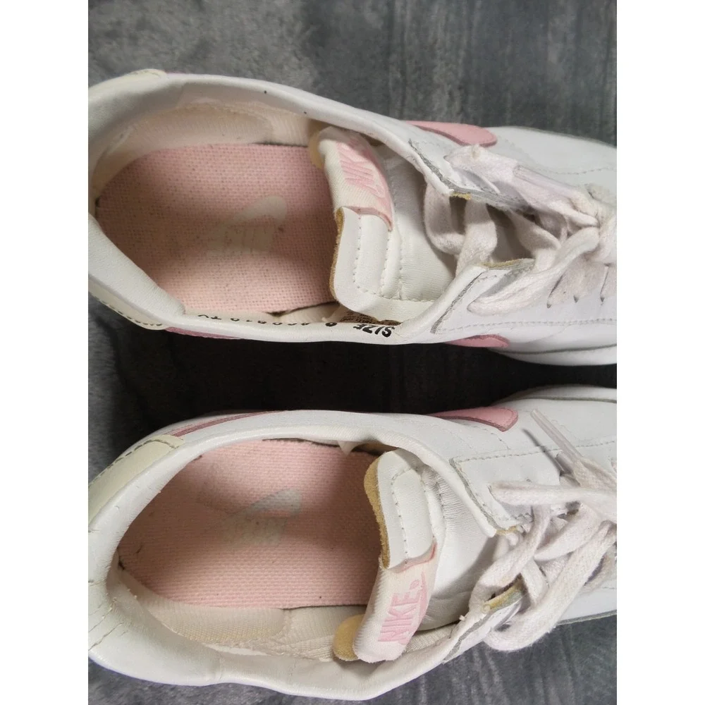 Vintage Nike Shoes Womens Size 9 White Pink‎ Cortez Sneakers Leather Y2K